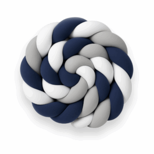 Navy, Grey & White Braided Bumper