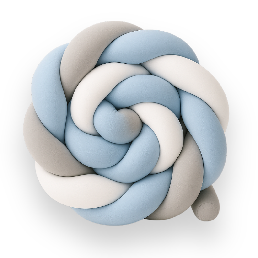 Light Blue, White & Grey Braided Bumper