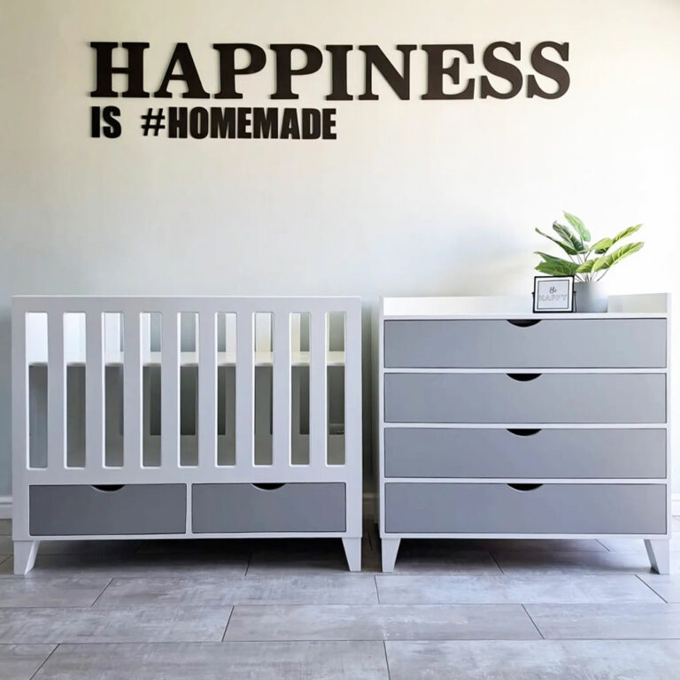 Earthy White & Grey Cot & Compactum Set - The Light Bulb