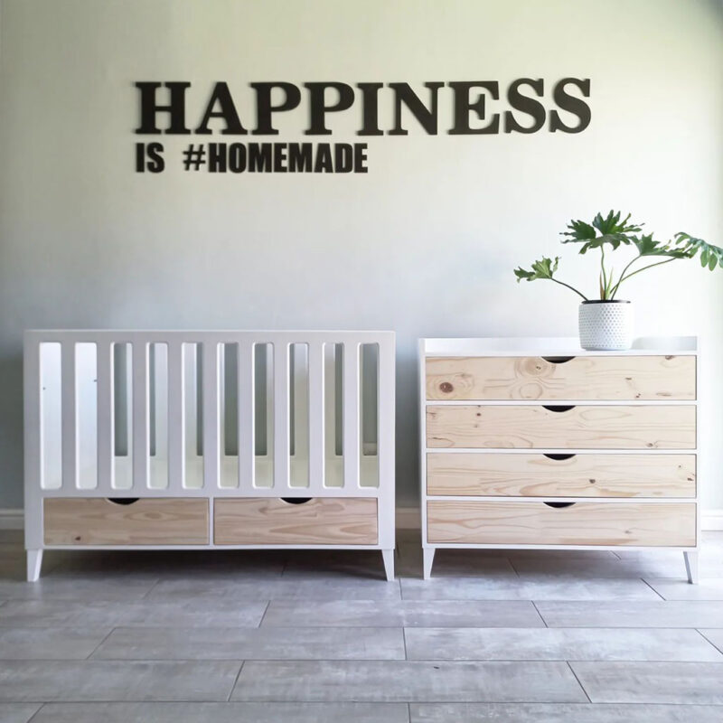 Large Two-Toned Cot & Compactum Set - The Light Bulb